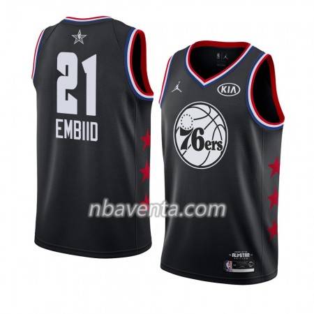 Camiseta Hombre Philadelphia 76ers Joel Embiid 21 2019 All-Star Jordan Brand Negro Swingman